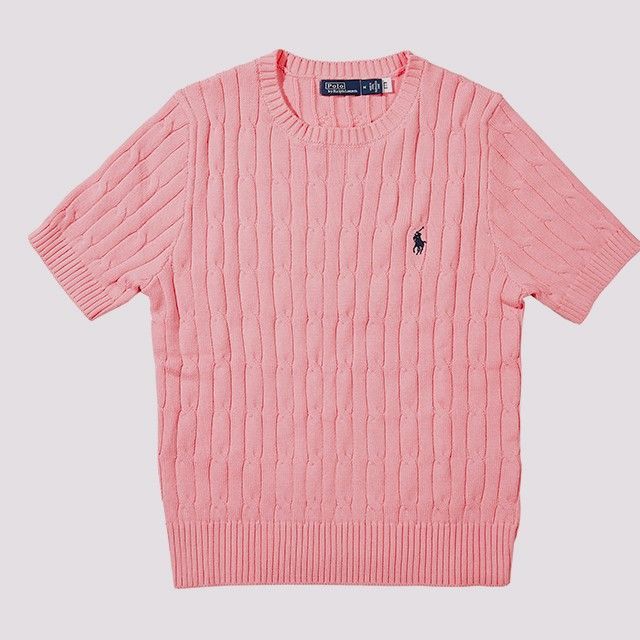 Ralph Lauren ラルフローレン レディース コットン ケーブル編み クルーネック 半袖 セーター 在庫一掃価格 7,200円