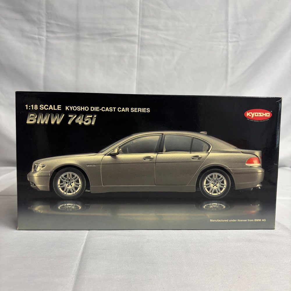 1203◇ミニカー BMW 745i 1/18スケール ゴールド Kyosho 京商 ダイ