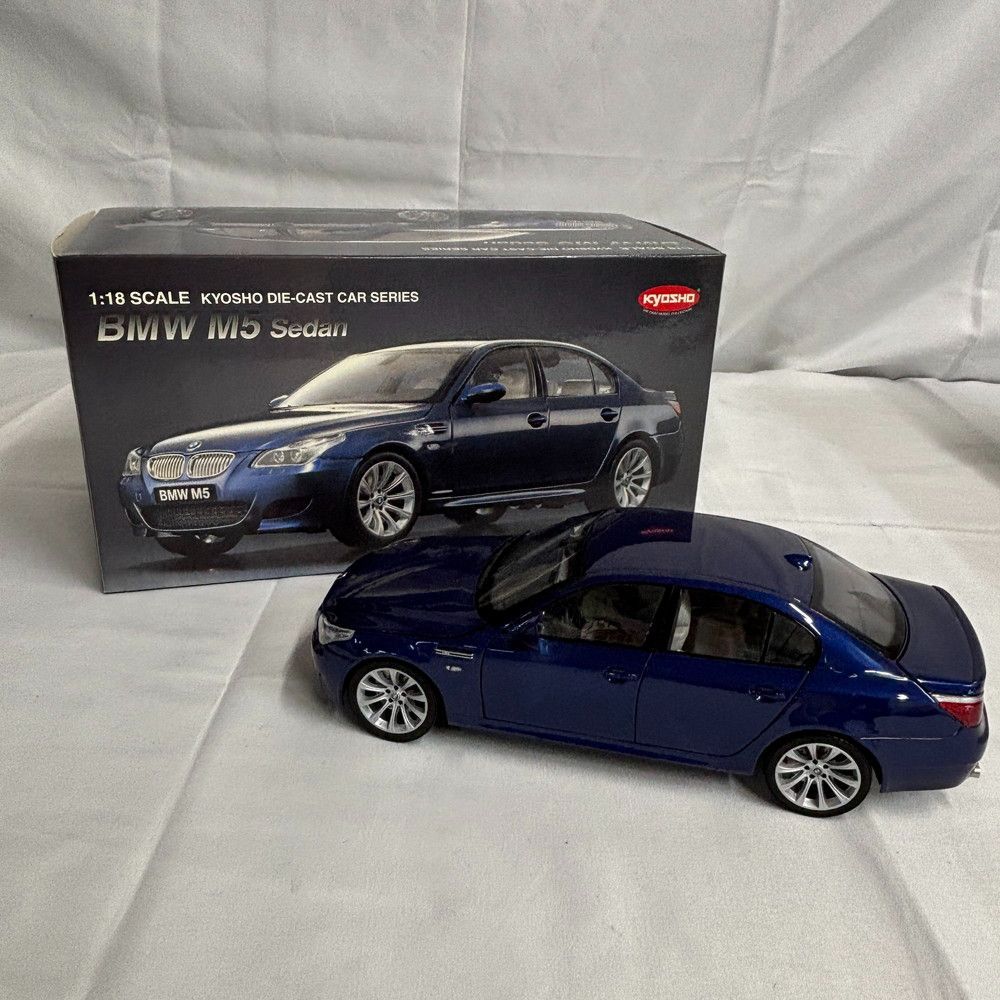1204◇ミニカー BMW M5 sedan セダン 1/18スケール ブルー Kyosho 京商 箱付き ダイキャストモデル