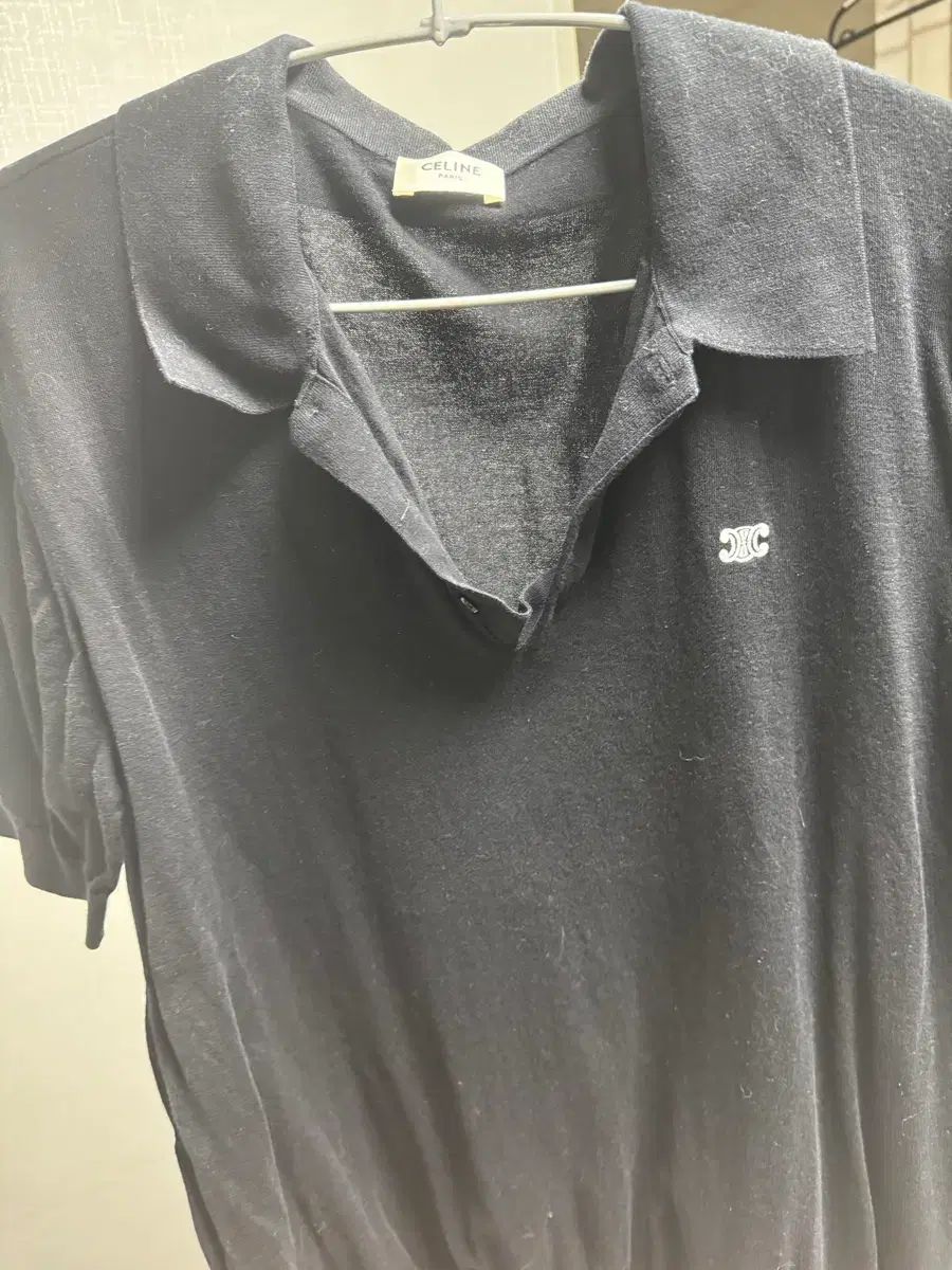 Celine セリーヌ ロゴ 半袖 カラーTシャツ ブラック