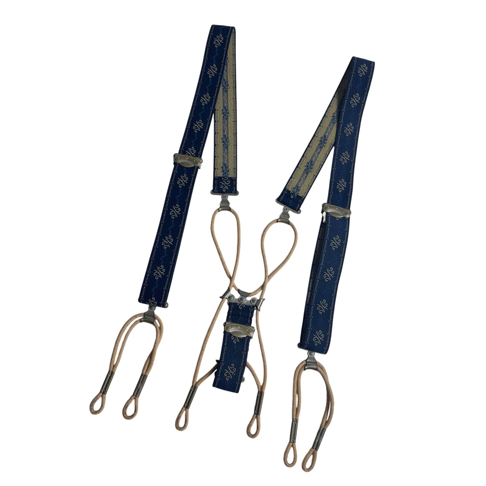 【極美品】RRL INDIGO STRETCH BRACES インディゴ ストレッチ ブレーシズ サスペンダー ダブルアールエル 2000000026619