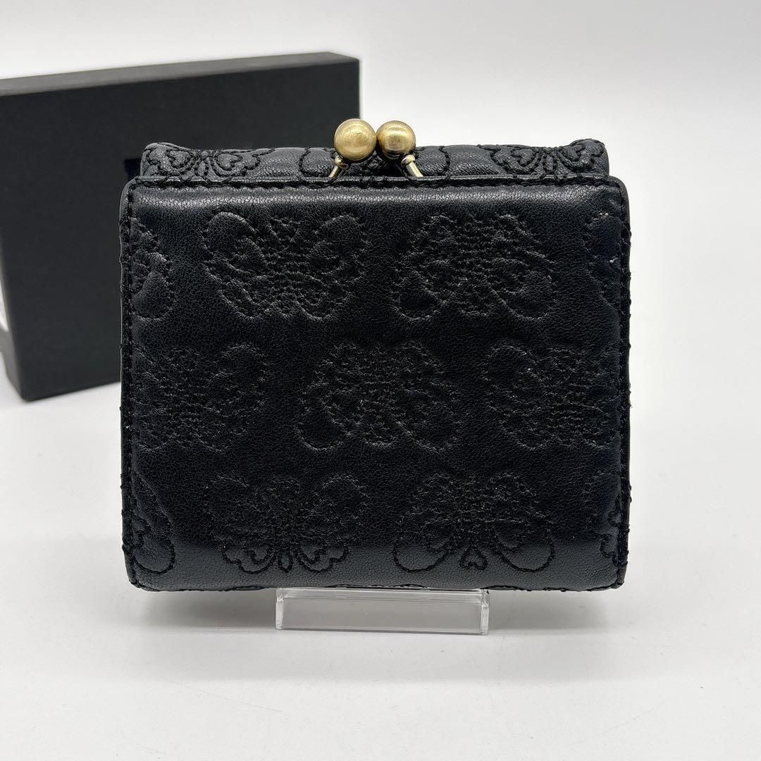 【 新品 】未使用 ANNA SUI アナスイ 蝶 本革 黒 財布 交渉可 未使用級♥ANNA SUI チェイス 二つ折り財布 がま口 本革 蝶刺繍 - メルカリ