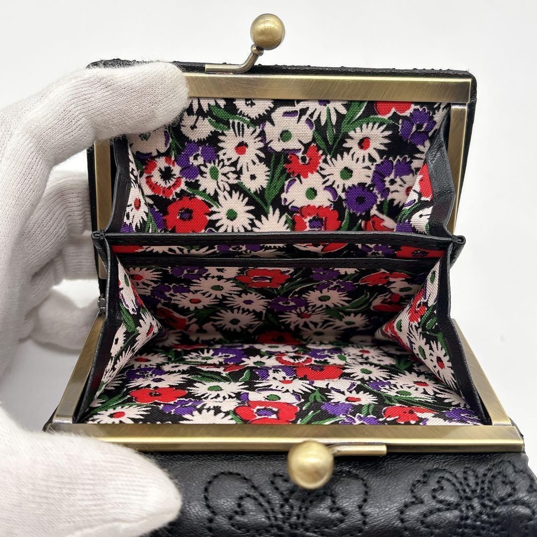 【 新品 】未使用 ANNA SUI アナスイ 蝶 本革 がまぐち 交渉可 未使用級♥ANNA SUI チェイス 二つ折り財布 がま口 本革 蝶刺繍 - メルカリ