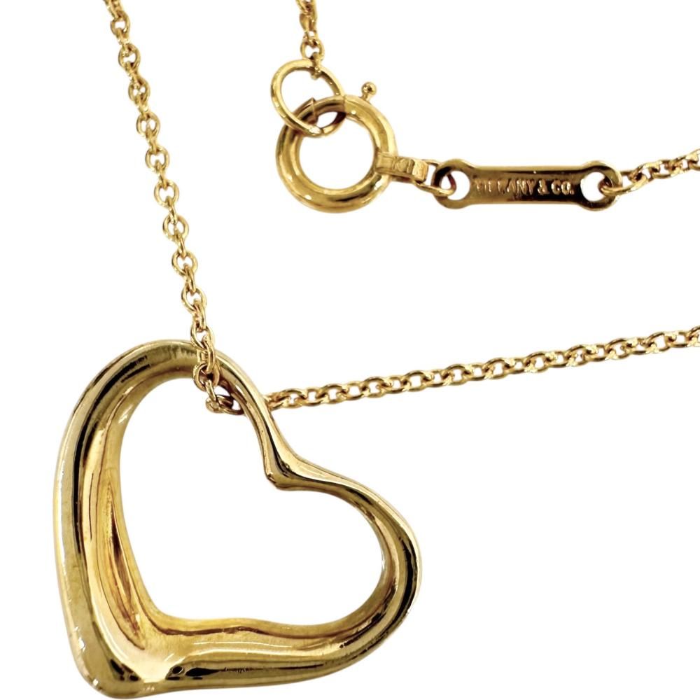 【TIFFANY&Co./ティファニー】オープンハート ペレッティ ネックレス K18ゴールド 18金 2.8g 38.5cm レディース 【中古】【真子質店】【GD】 45,000円