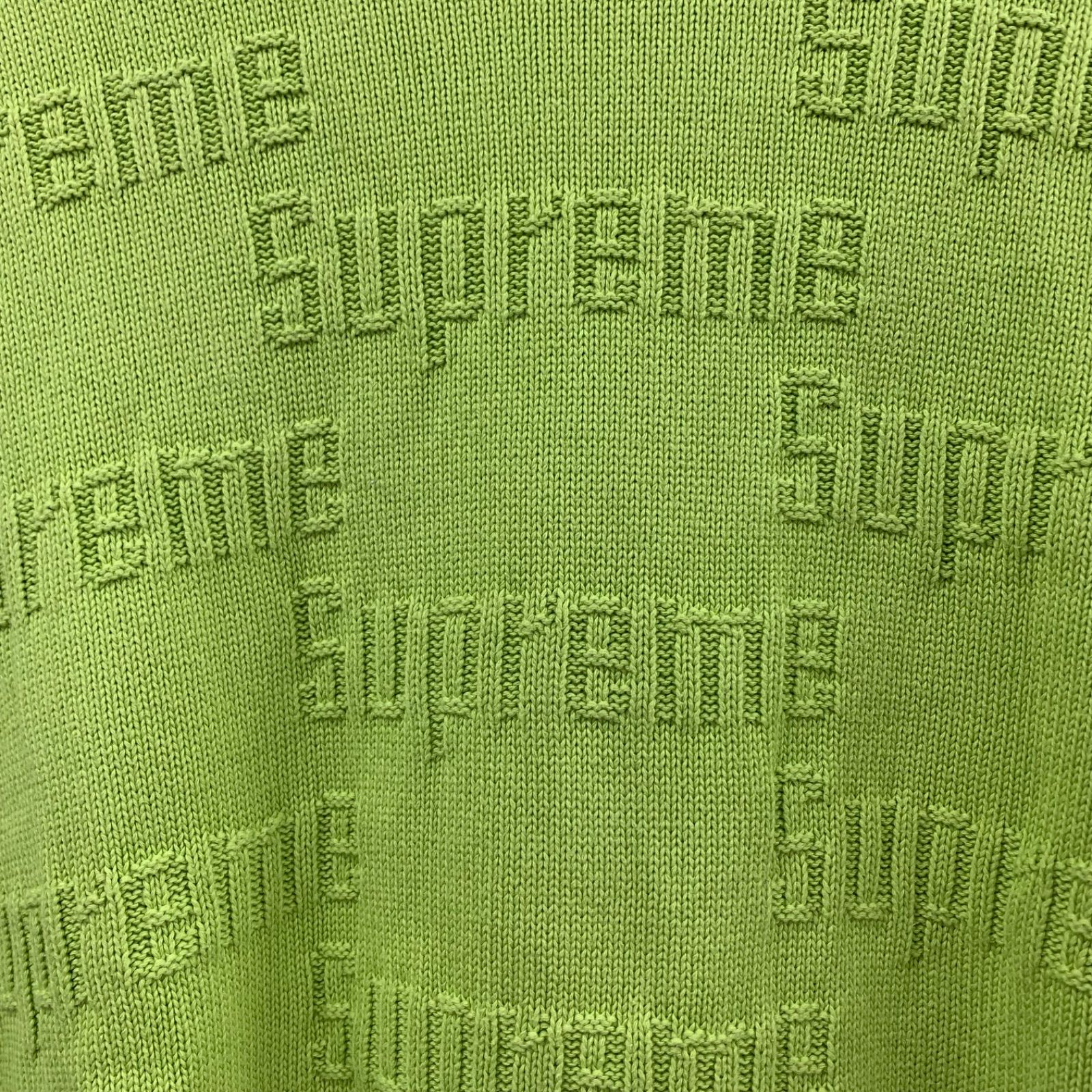 Supreme シュプリーム ニット セーター 長袖 グリーン ロゴ Lサイズ