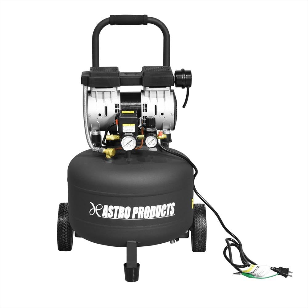 アストロプロダクツ 縦型 サイレントエアコンプレッサー 30L VSC034 | オイルレス 静音 AC100V 省スペース 6ヵ月保証★m