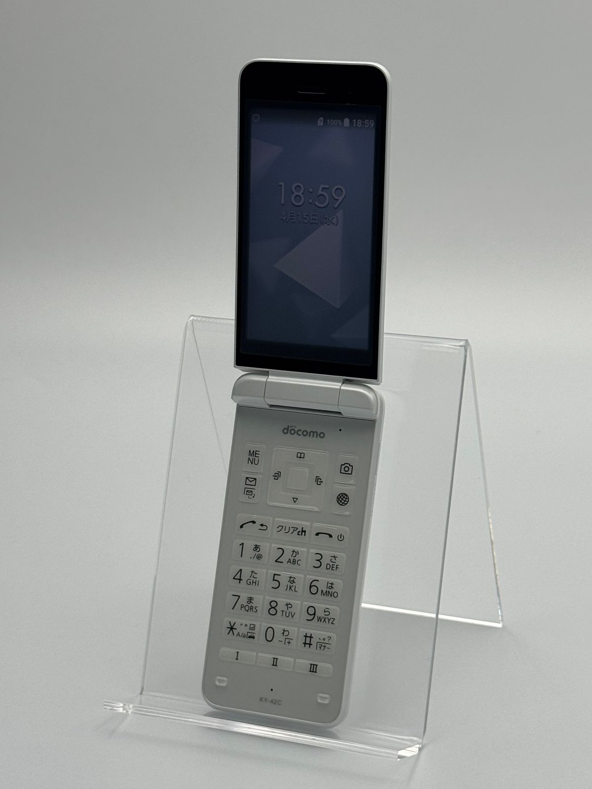 【中古B】DIGNO ケータイ KY-42C ホワイト SIMフリー 白ロム