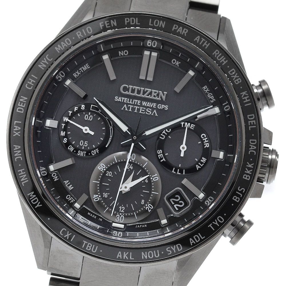 シチズン CITIZEN F950-0029S01/CC4055-65E アテッサ サテライトウェーブ GPS ソーラー電波 メンズ 美品 箱・保証書付き_973009