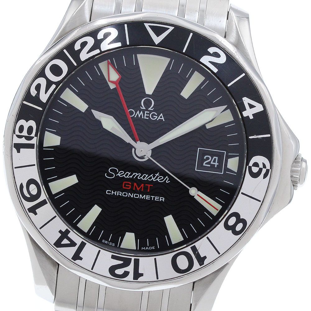 オメガ OMEGA 2534.50 シーマスター300 50周年記念モデル GMT デイト 自動巻き メンズ _965481