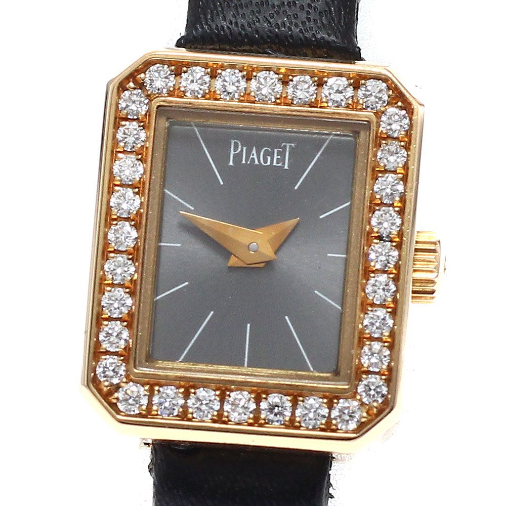 ピアジェ PIAGET P10691 ミニプロトコール K18PG ダイヤベゼル クォーツ レディース 保証書付き_937995