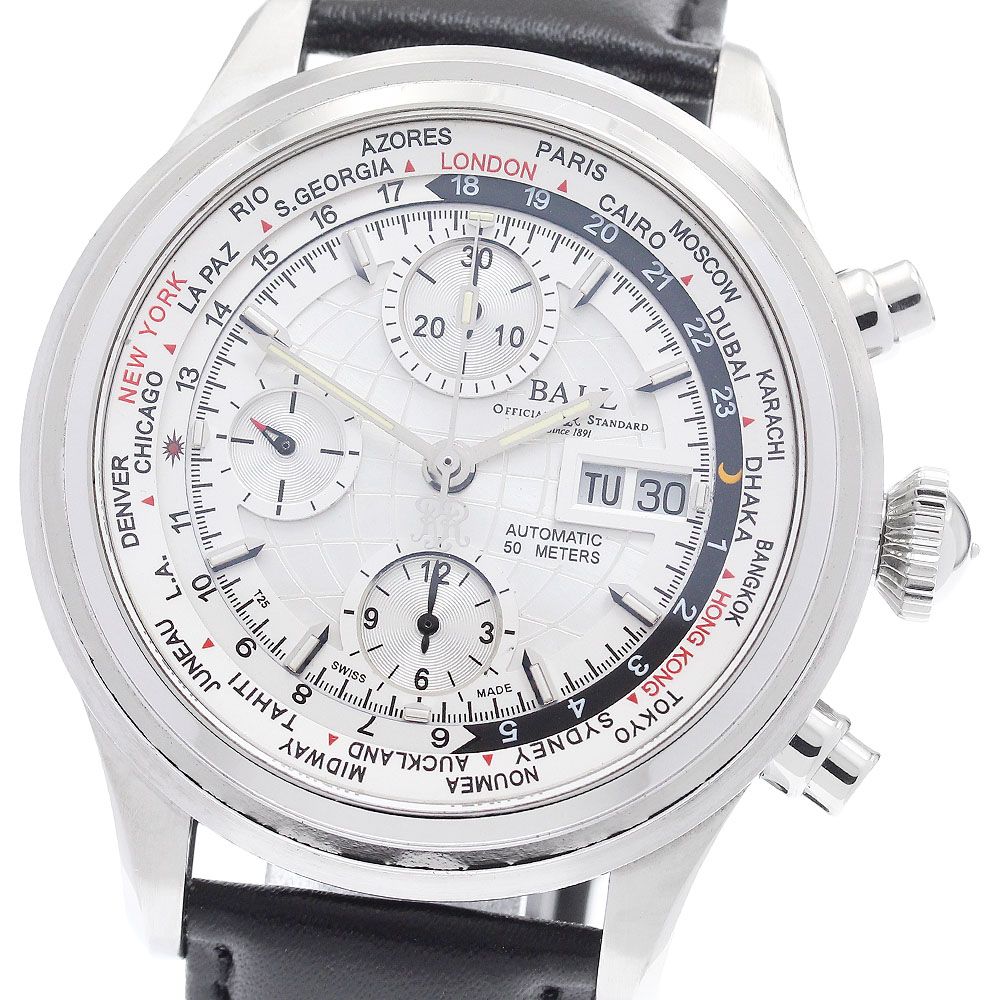 ボールウォッチ BALLWATCH CM2052D トレインマスター ワールドタイム クロノグラフ デイデイト 自動巻き メンズ _962375 98,450円