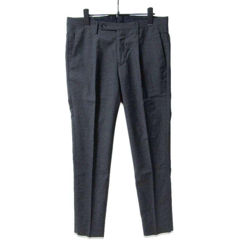 美品 INCOTEX インコテックス スラックスパンツ 1T0031 5006A SLOWEAR SLIM FIT ワンプリーツ チャコールグレー 46 27114450