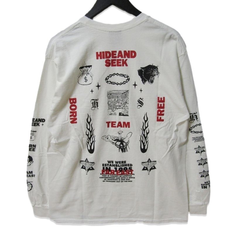 美品 HIDE AND SEEK ハイドアンドシーク TEAM FAR EAST L/S Tee HT