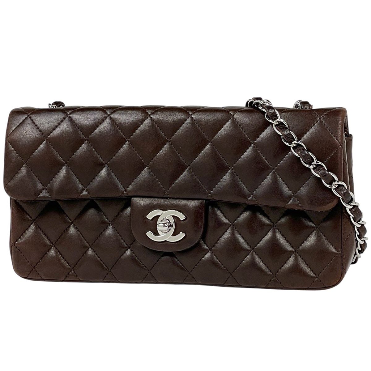 シャネル CHANEL マトラッセ シングルフラップ チェーン ショルダーバッグ ココマーク レザー ブラウン レディース 【中古】 237,600円