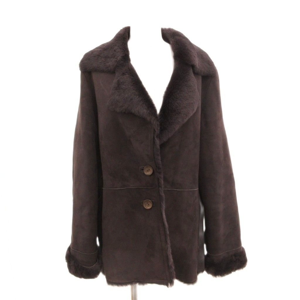パルティーナ PARTINA TOKYO FUR ムートンコート ジャケット リアルファー 毛皮 ハーフコート L チャコールグレー /JS ■ECF007 8,284円