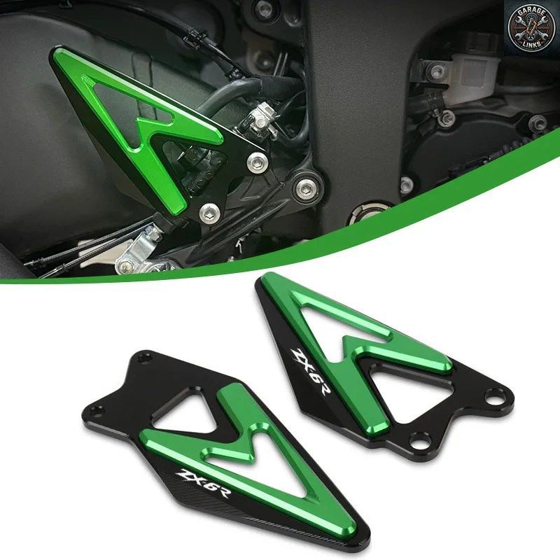 オートバイ用フットレストペダルフットペグヒールプレートガードカバープロテクター ZX-6R ZX6R 2019-2025 6,518円