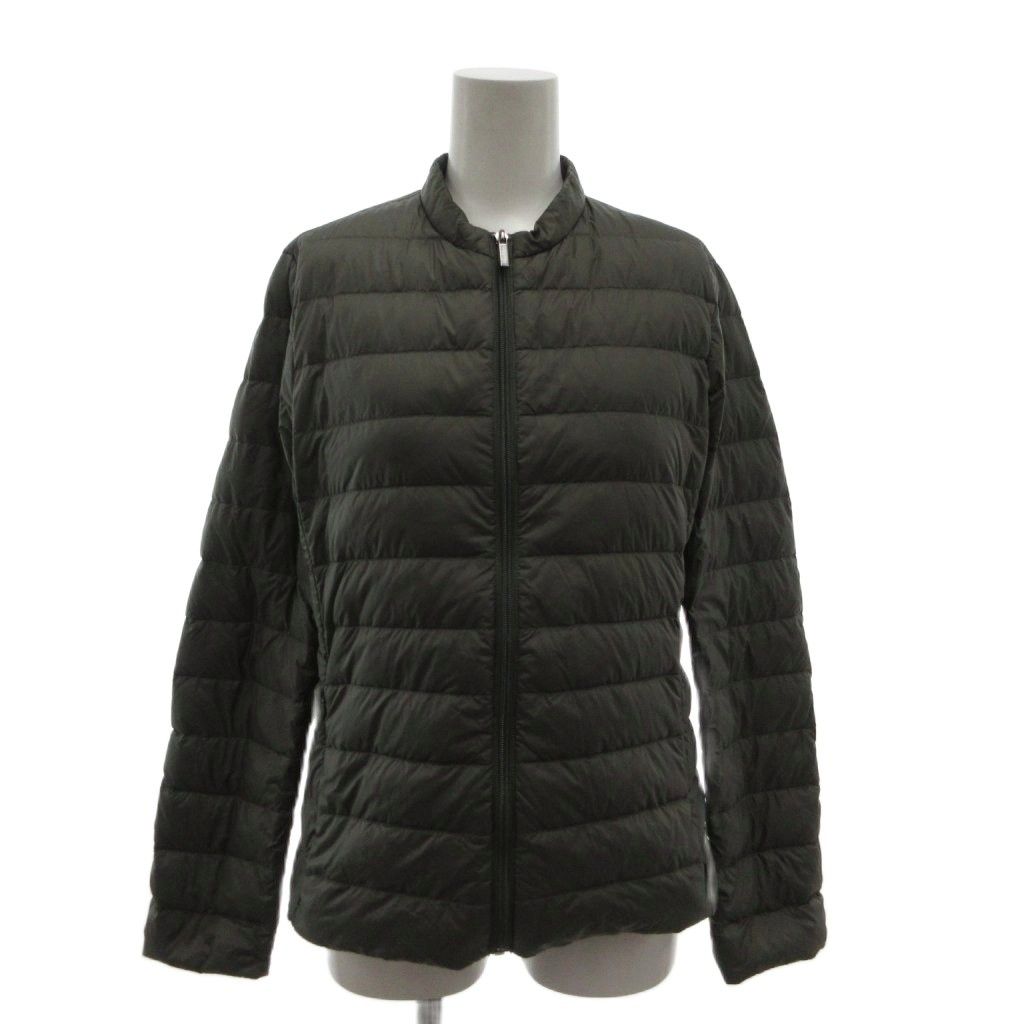 マックスマーラ MAX MARA LEISURE 美品 ダウンジャケット キルティング ジップアップ スタンドカラー 40 緑 グリーン/MX