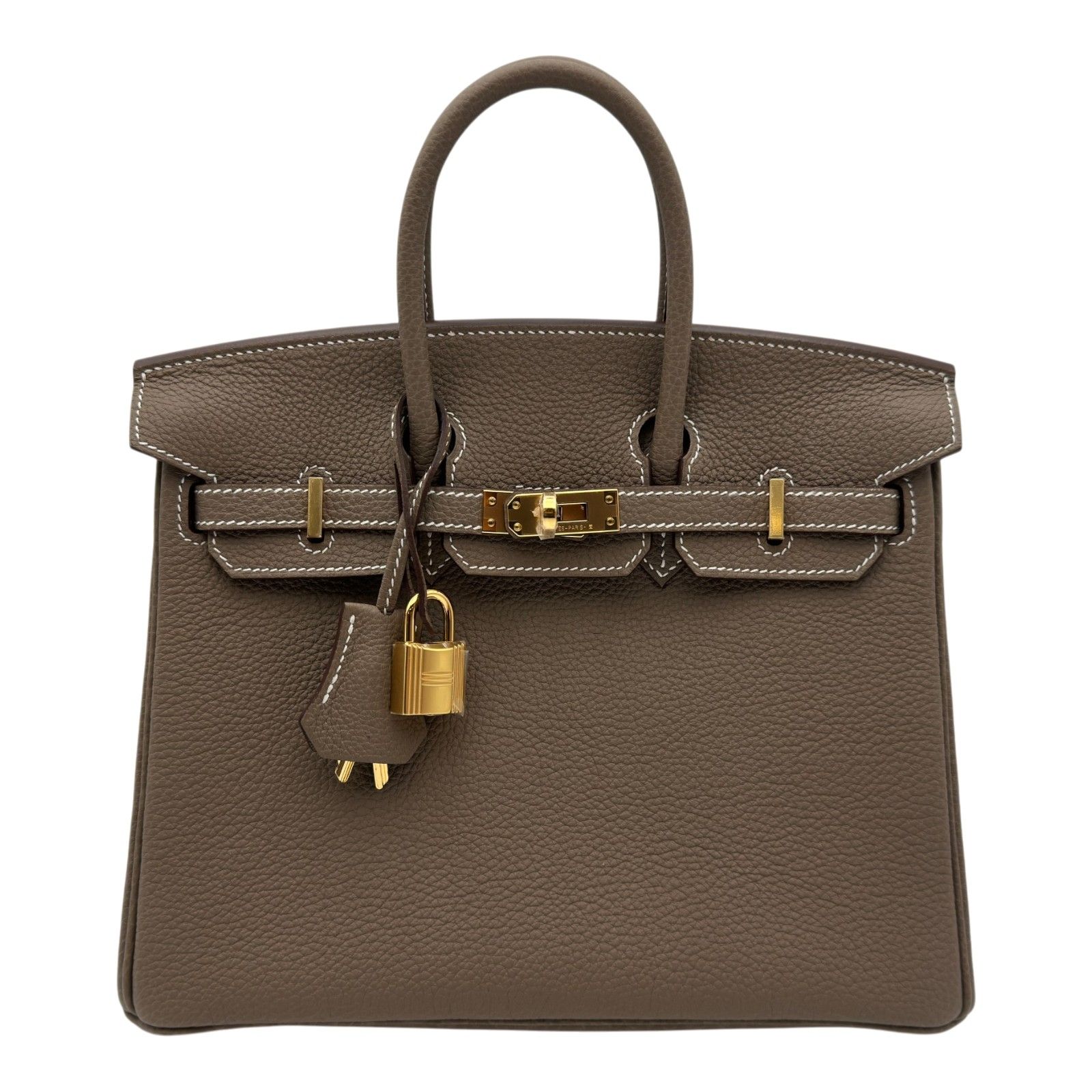 エルメス HERMES バーキン25 K刻 エトゥープ ゴールド金具 トゴ レディース ハンドバッグ