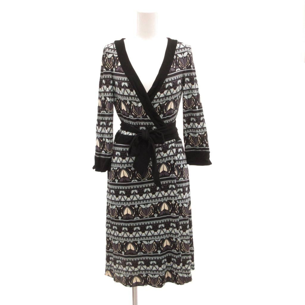新品　ダイアンフォンファステンバーグ　ラップワンピース　五部袖　ウール　2 ダイアンフォンファステンバーグ DIANE von FURSTENBERG ラップ