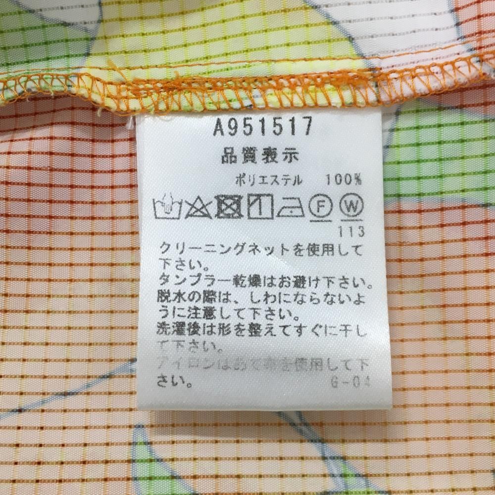 アルチビオ ノースリーブポロワンピース 白×オレンジ系×ライトグリーン