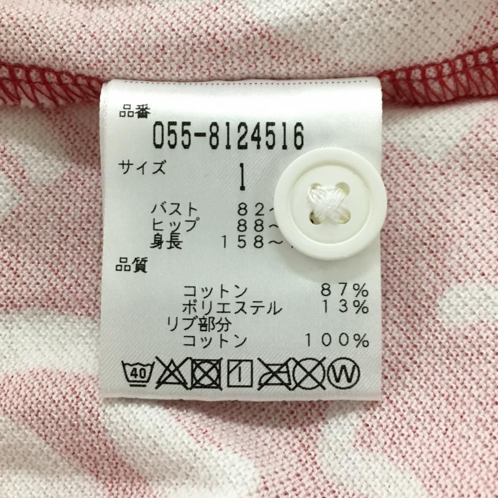 パーリーゲイツ ノースリーブワンピース レッド×白 総柄 レディース 1