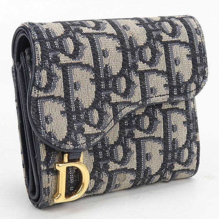 DIOR ディオール Lotus ウォレット サドル S5652CTZQ_M928 三つ折り財布/ディオールオブリーク【中古】 レディース 49,980円