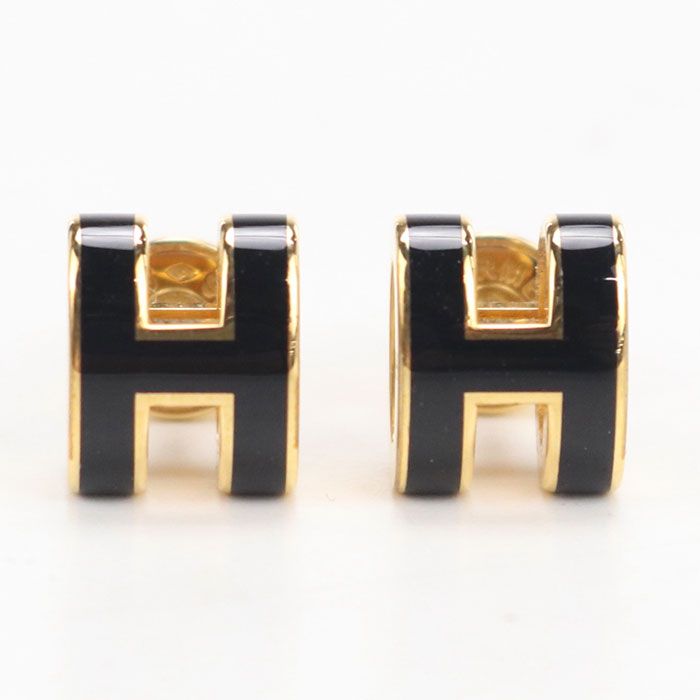 HERMES エルメス ミニ ポップH ピアス メタル【中古】 レディース