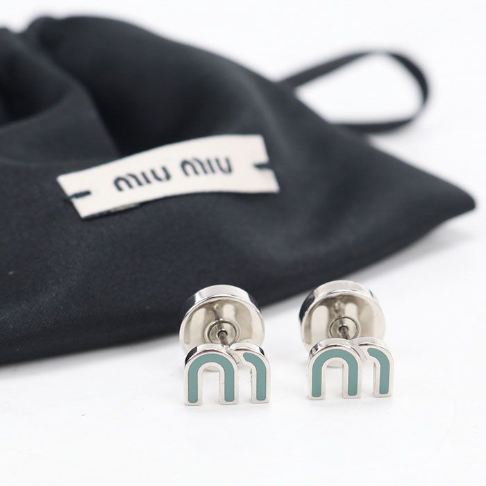 MIUMIU(OUTLET) ミュウミュウ アウトレット エナメルメタル 5JO911 ピアス メタル【中古】 レディースピアス(両耳用)