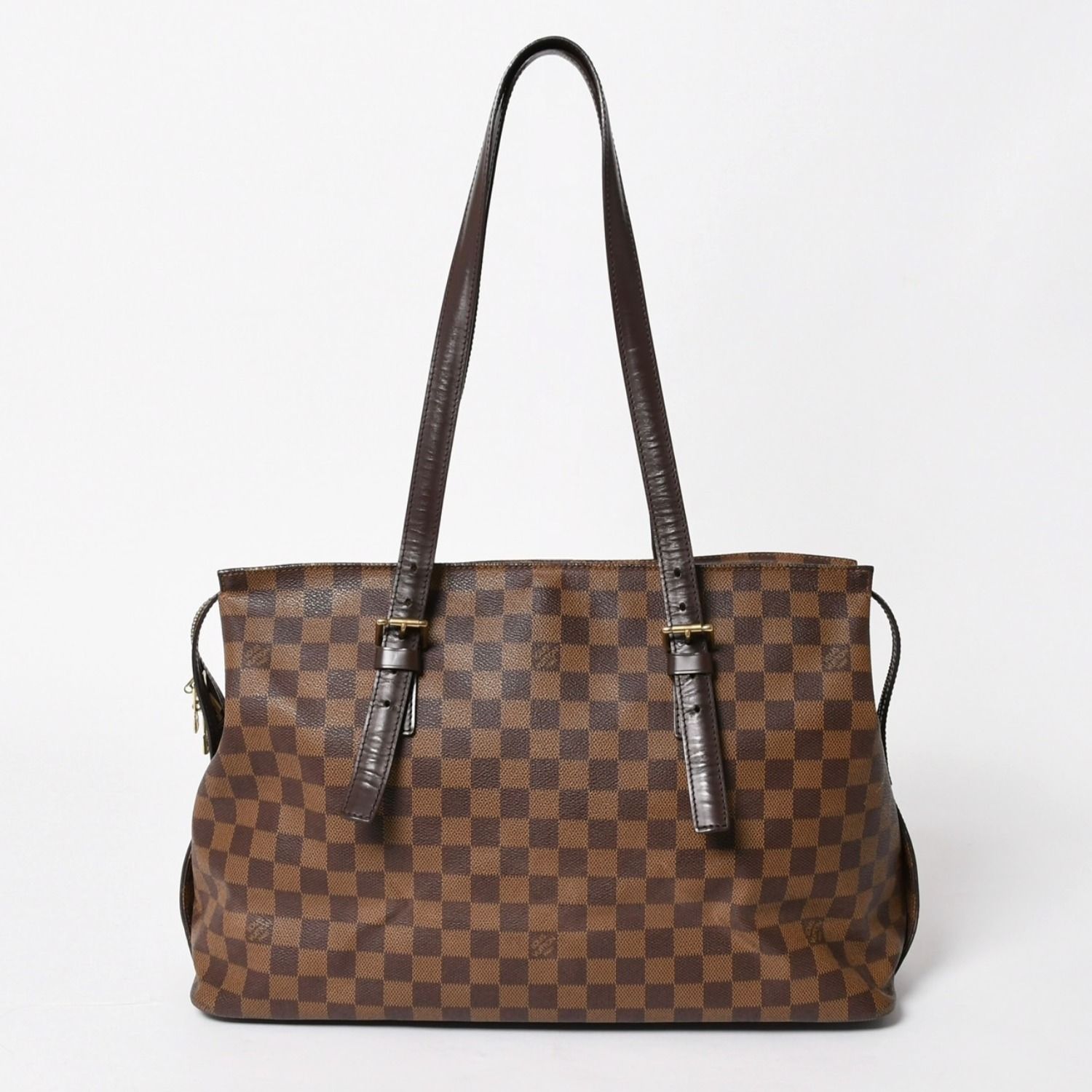 LOUIS VUITTON ルイヴィトン チェルシー トートバッグ N51119 ダミエエベヌキャンバス ブラウン ゴールド金具 美品 中古 4a005825 46,200円