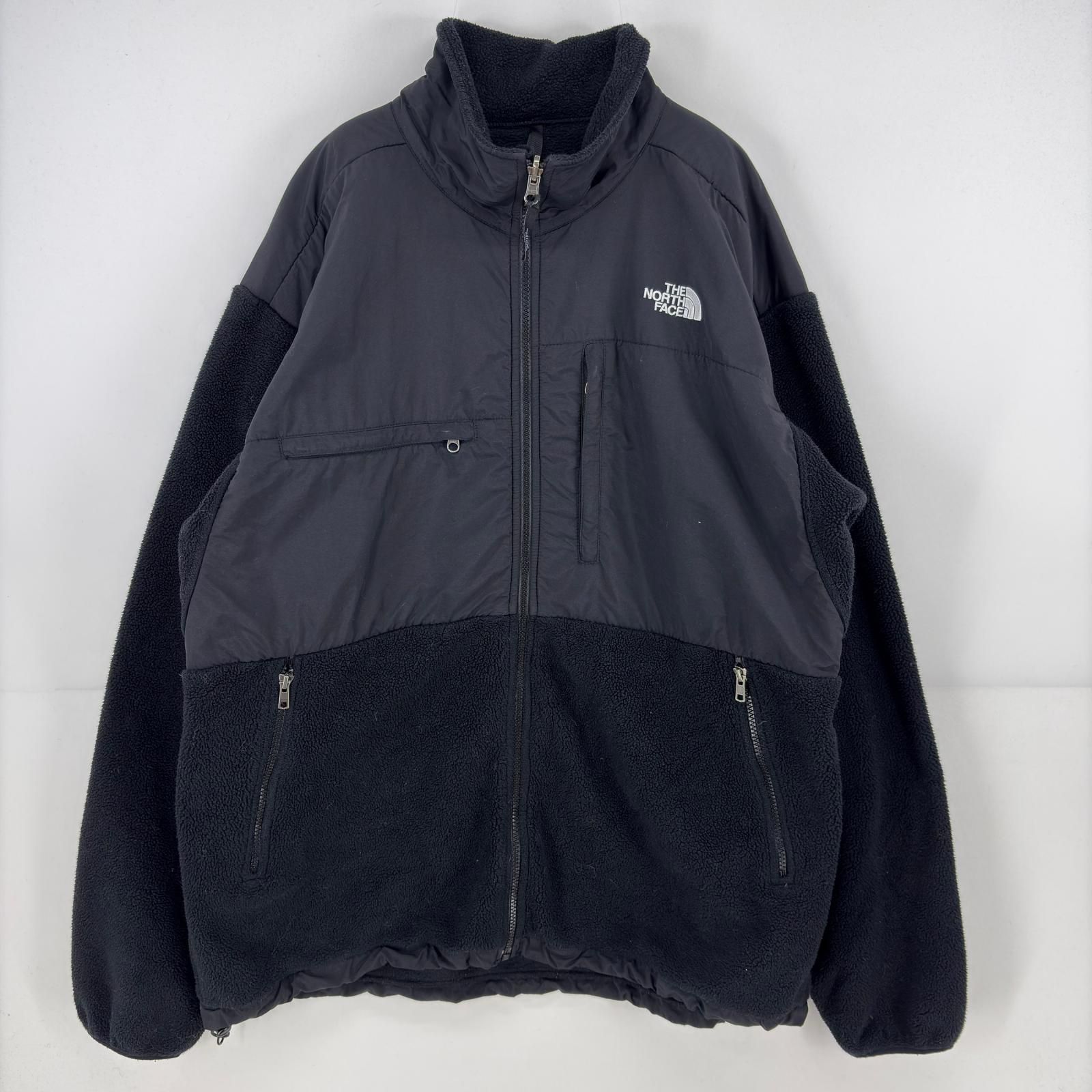 古着 ザ・ノースフェイス THE NORTH FACE フリース ジャケット デナリ ポーラテック 大きいサイズ フルジップ 2XL ブラック メンズ