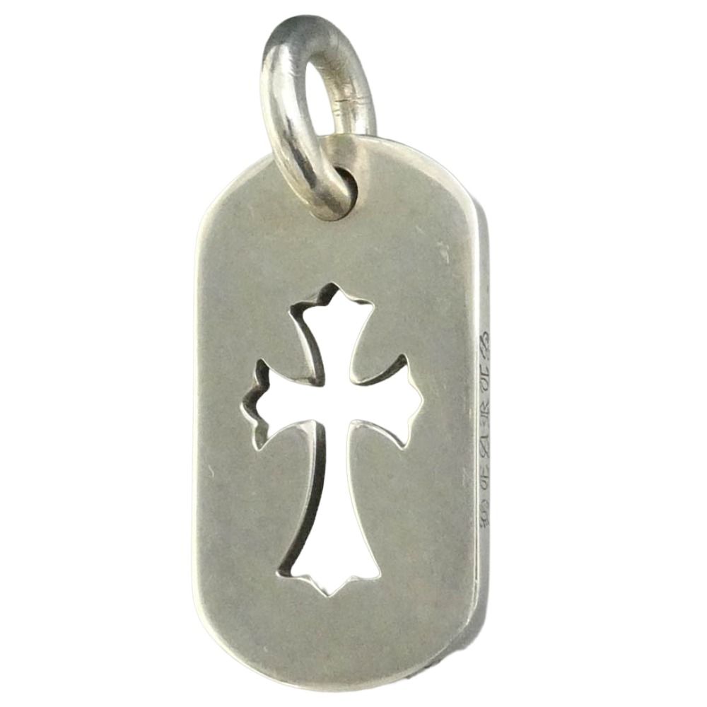CHROME HEARTS クロムハーツ（原本無） D TAG SML CO CRS カットアウトクロス ドッグタグ スモール ペンダントトップ シルバー系【中古】