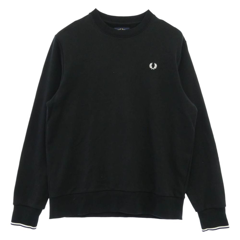 FRED PERRY フレッドペリー 212885 Crew Neck Sweatshirt クルーネック 長袖 ロゴ刺繍 スウェットシャツ ブラック系 XL【中古】 FRED PERRY フレッドペリー 212885 Crew Neck Sweatshirt クルーネック