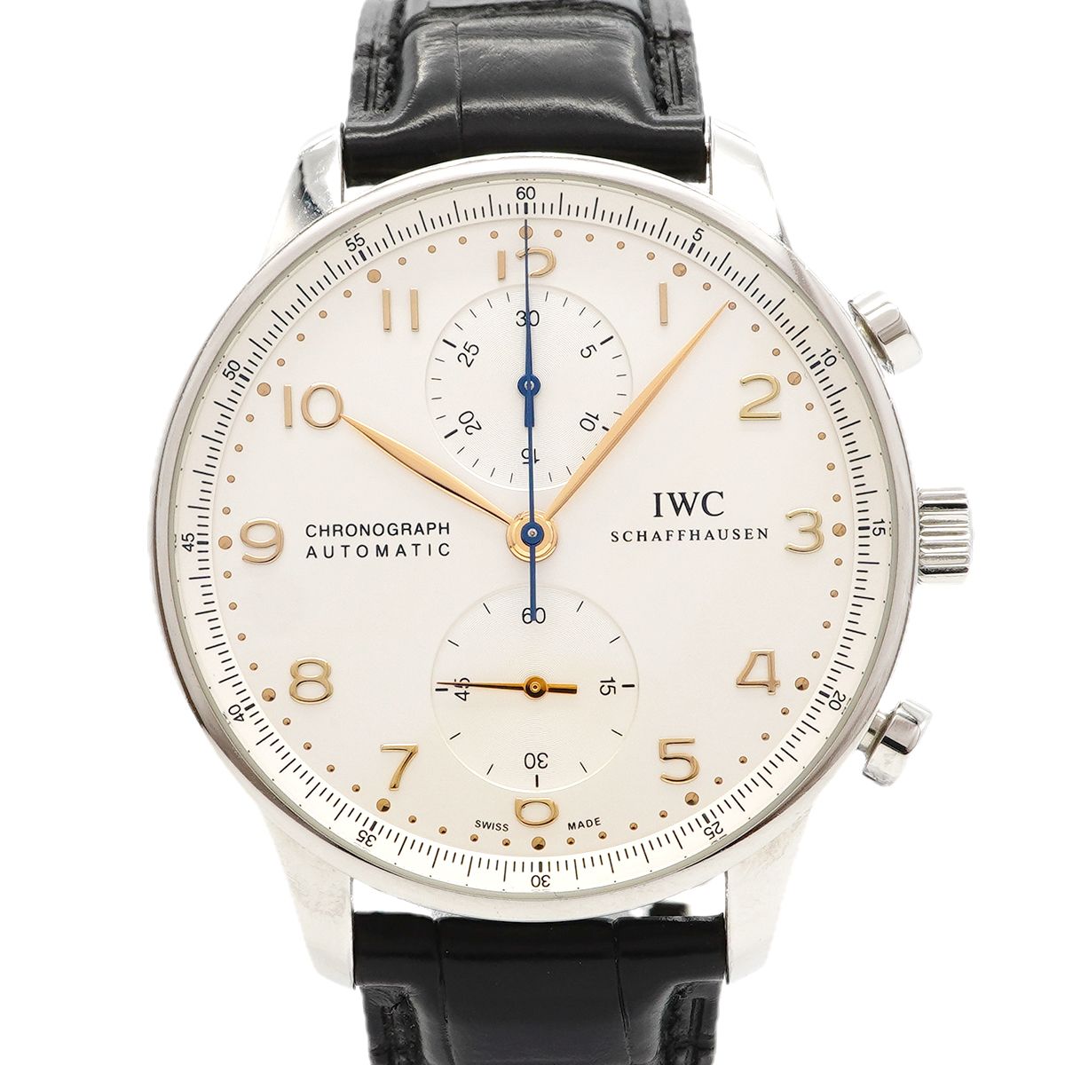 【6wgd0263】IWC アイダブリューシー シャフハウゼン ポルトギーゼ クロノグラフ IW371445 シルバー文字盤【中古】腕時計 メンズ 304,182円