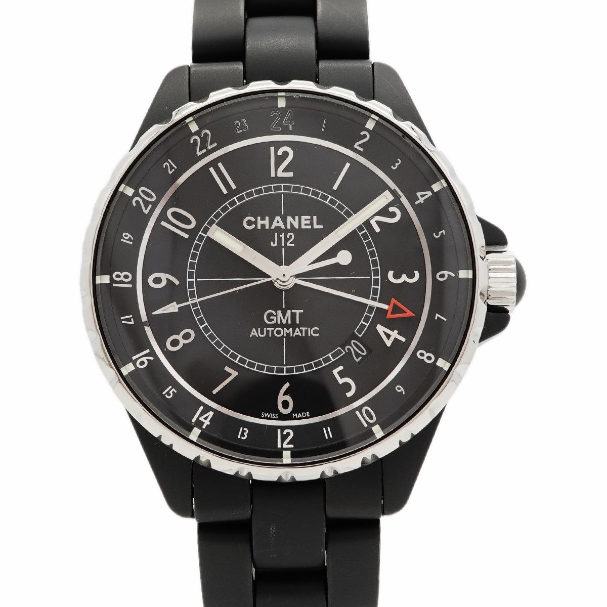 【6wgd0315】シャネル J12 GMT マットブラック H3101 黒文字盤【中古】腕時計 メンズ