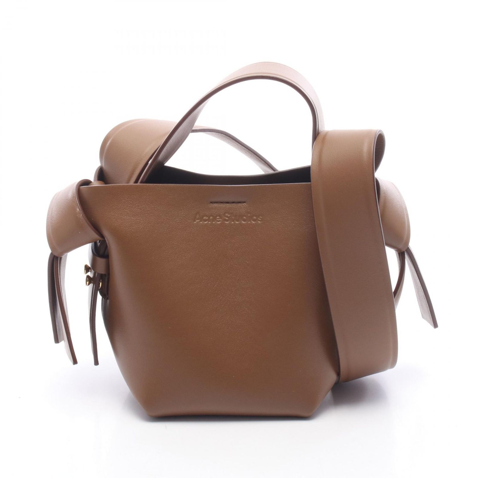 アクネストゥディオズ ACNE STUDIOS ショルダーバッグ Musubi マイクロ 2WAY ブラウン レザー Musubi マイクロバッグ レディース Used A
