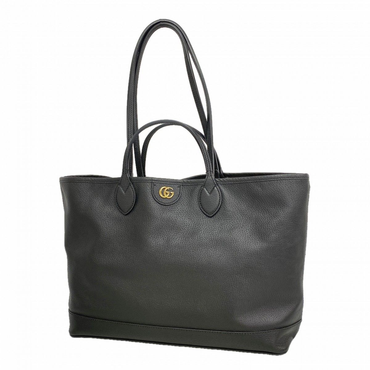【6gd4647-k】グッチ トートバッグ GGマーモント 739730 レザー ブラック ゴールド金具 2wayバッグ【中古】レディース