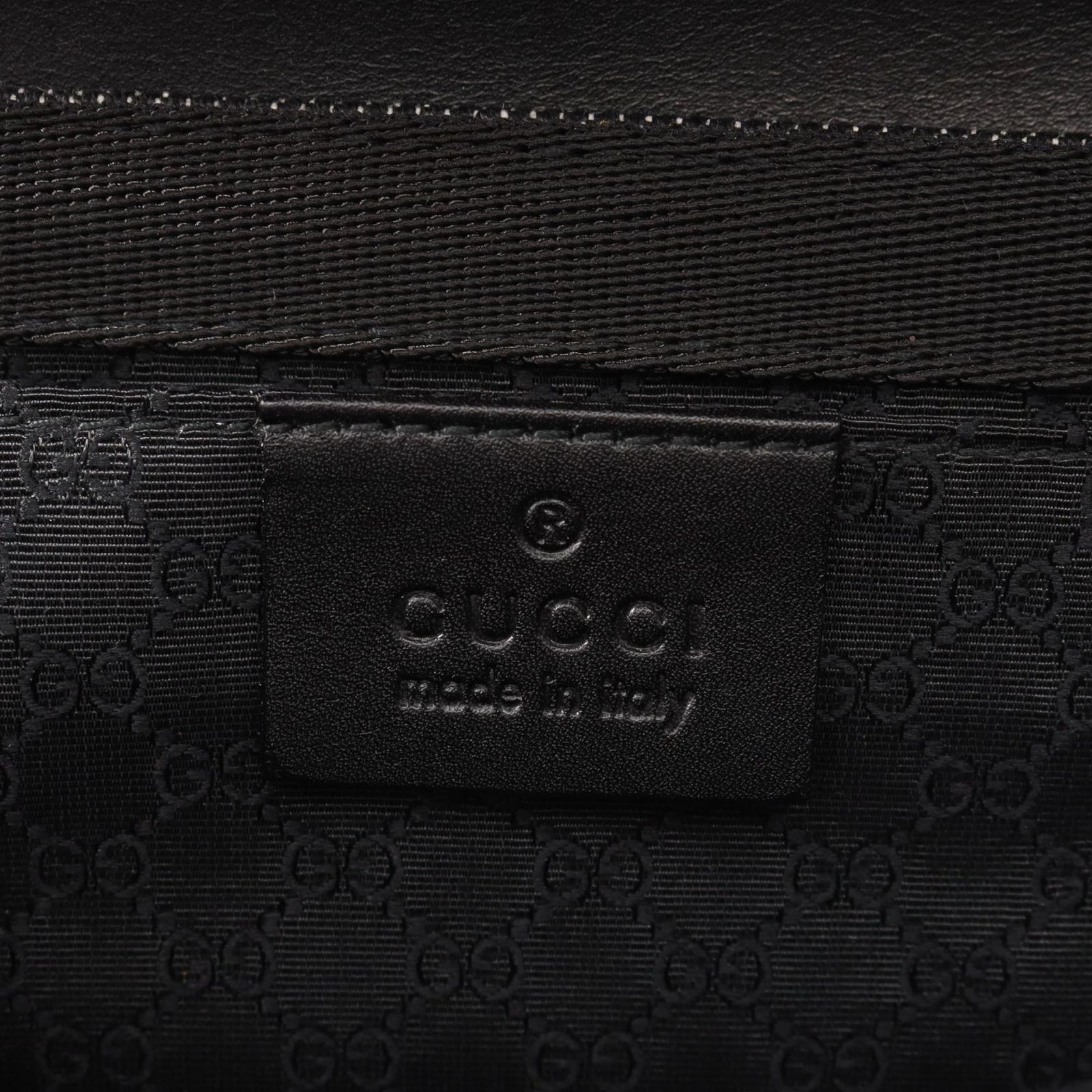 グッチ GUCCI ショルダーバッグ ロゴ 01235 ブラック デニム レザー ショルダーバッグ レディース Used B