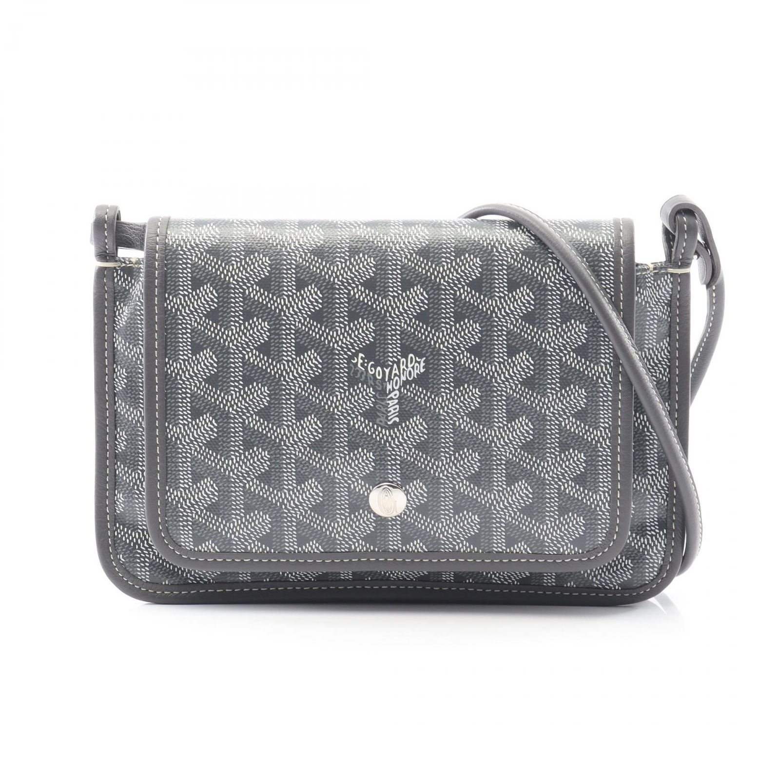 ゴヤール GOYARD ショルダーバッグ プリュメ ポーチウォレット PLUMETPMLTY51CL51P グレー/ホワイト PVCコーティングキャンバス レザー プリュメ ポーチウォレット