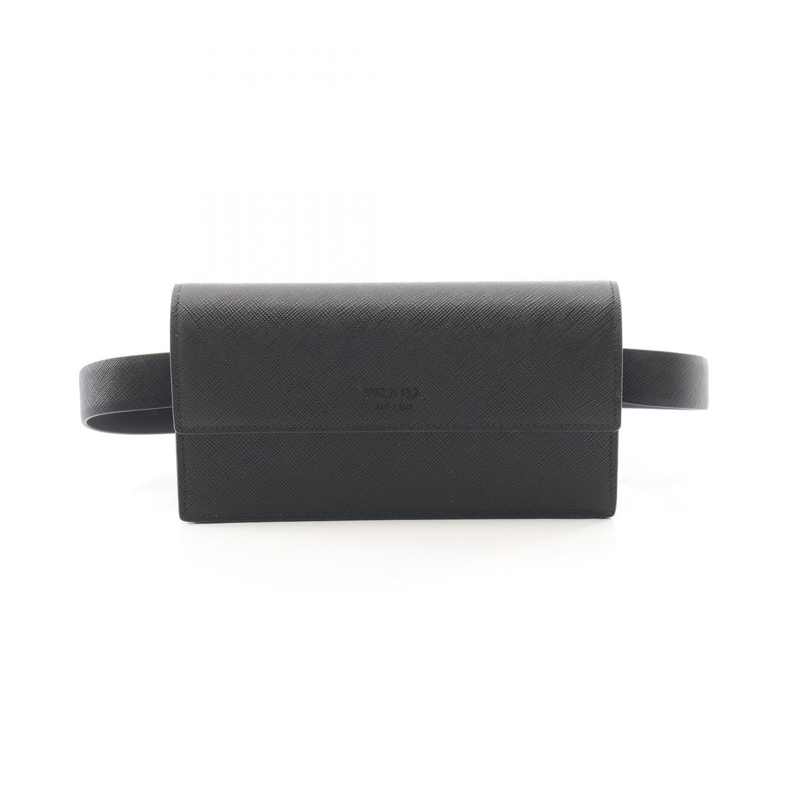プラダ PRADA ウエストバッグ ブラック サフィアーノレザー ウエストバッグ レディース Used A