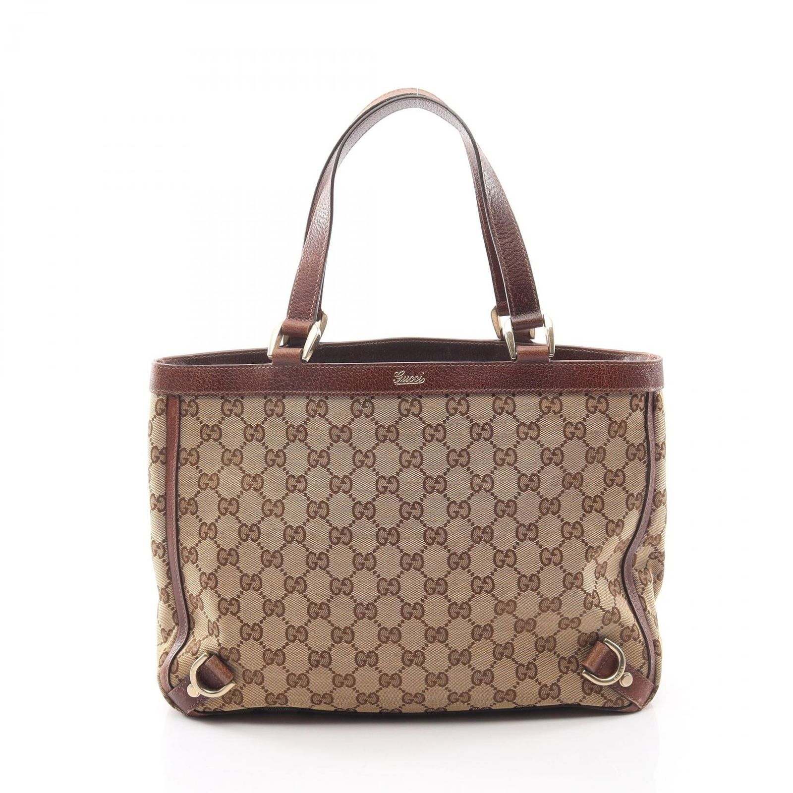 グッチ GUCCI トートバッグ アビー 170004 ベージュ/ブラウン キャンバス レザー アビー ハンドバッグ レディース Used B