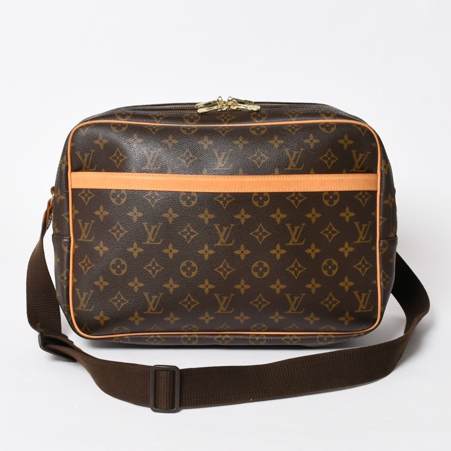 極美品 LOUIS VUITTON ルイヴィトン リポーターGM ショルダーバッグ M45252 モノグラムキャンバス ブラウン ゴールド金具 美品 中古 4a005785