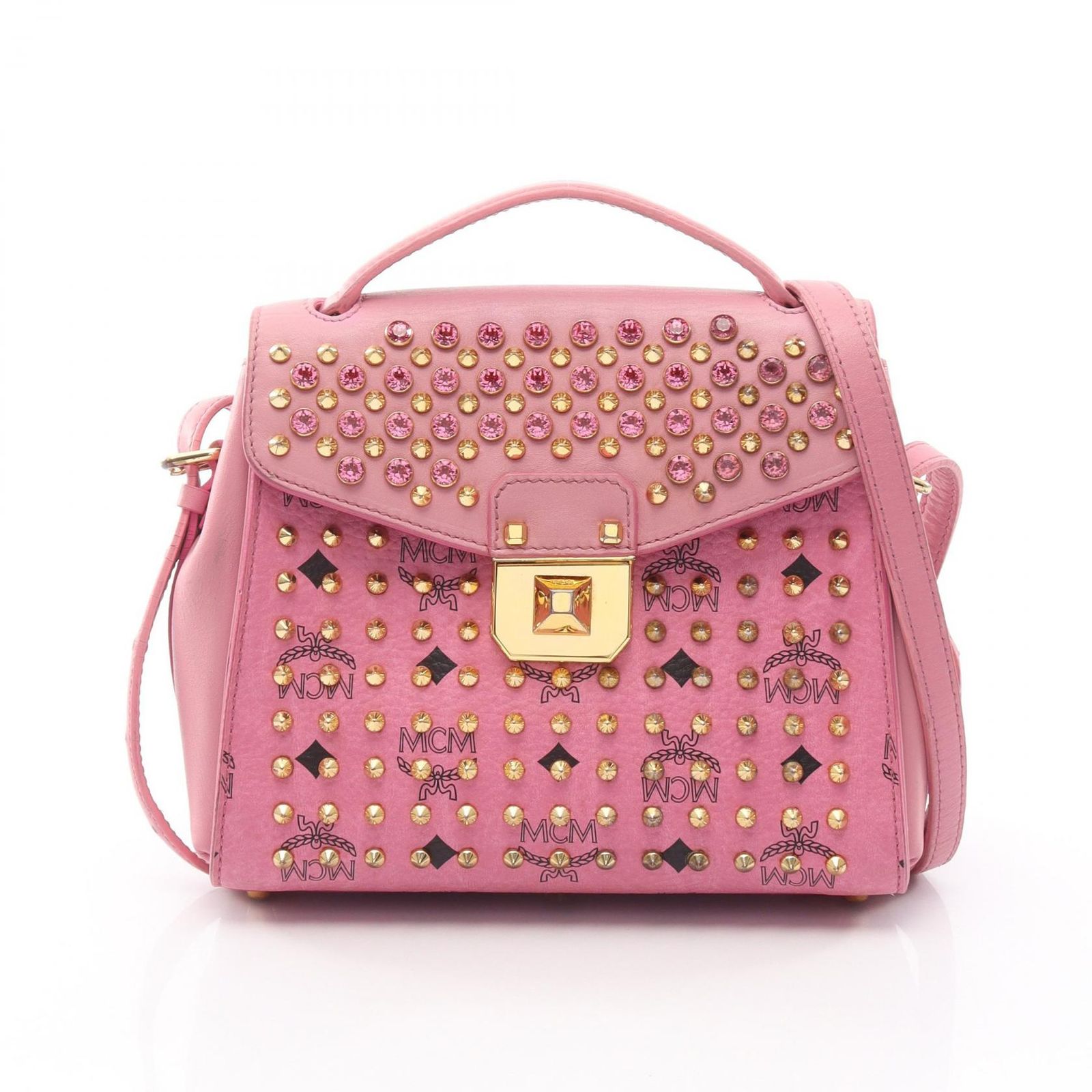 エム・シー・エム MCM ハンドバッグ パトリシア 2WAY ピンク レザー 2wayショルダーバッグ レディース Used B