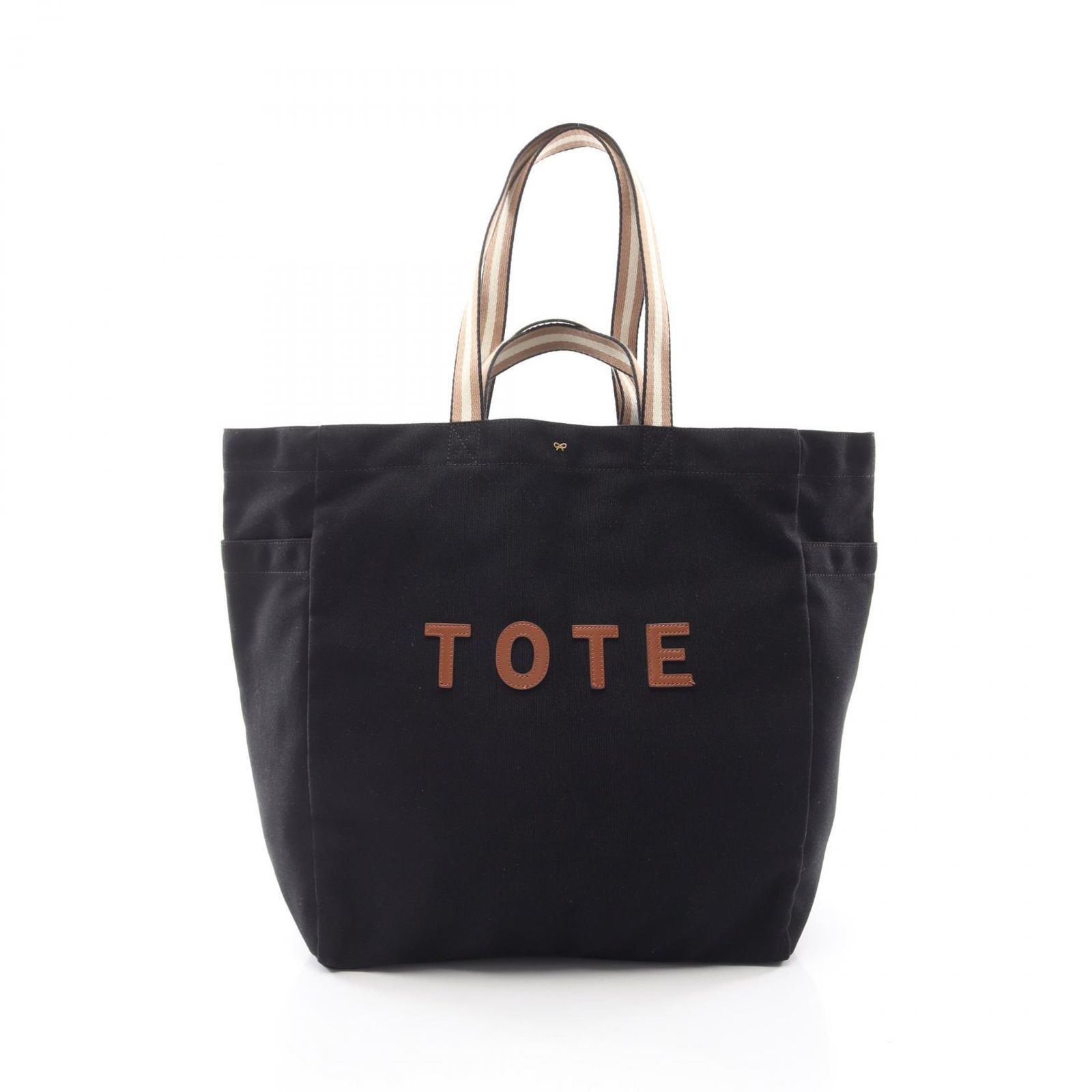 アニヤハインドマーチ ANYA HINDMARCH トートバッグ Household Tote 2WAY ブラック キャンバス レザー トートバッグ レディース Used A