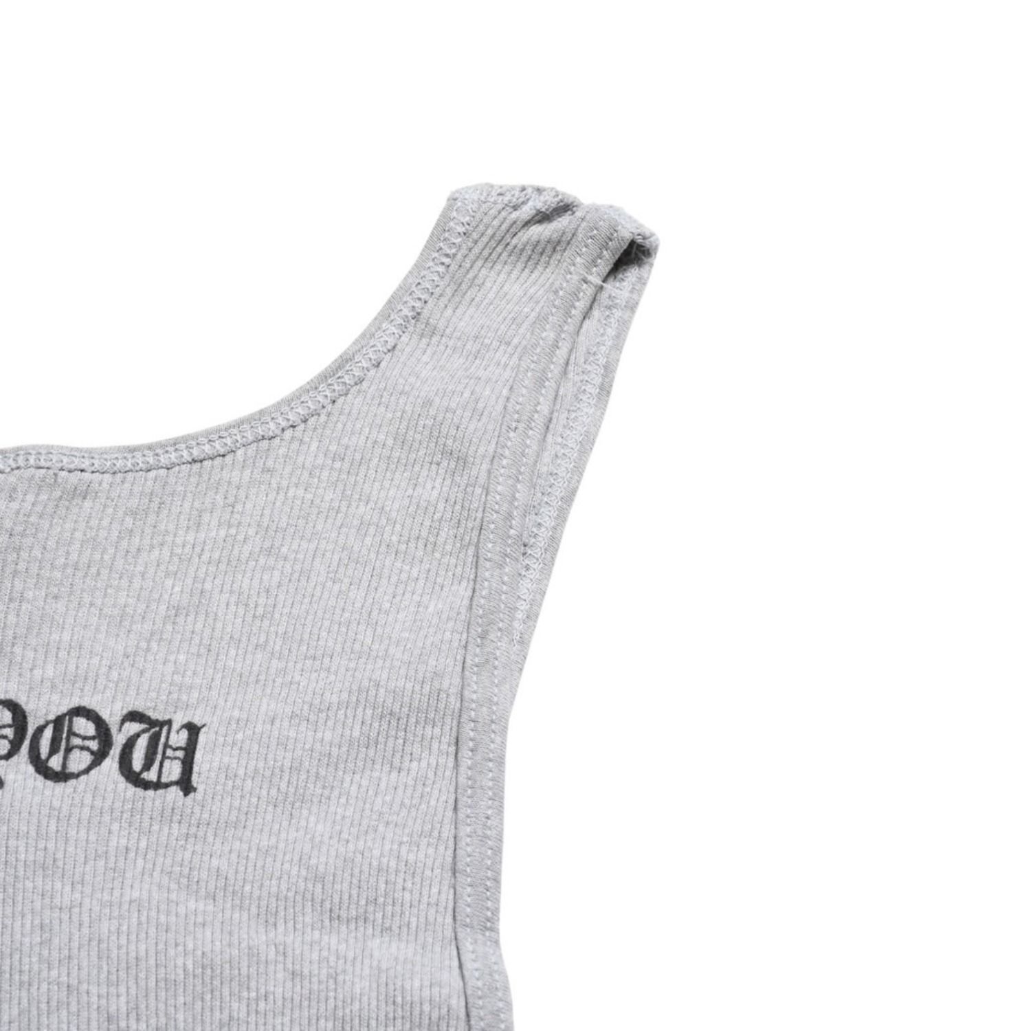 極美品 CHROME HEARTS クロムハーツ サイドロゴ リブタンクトップ