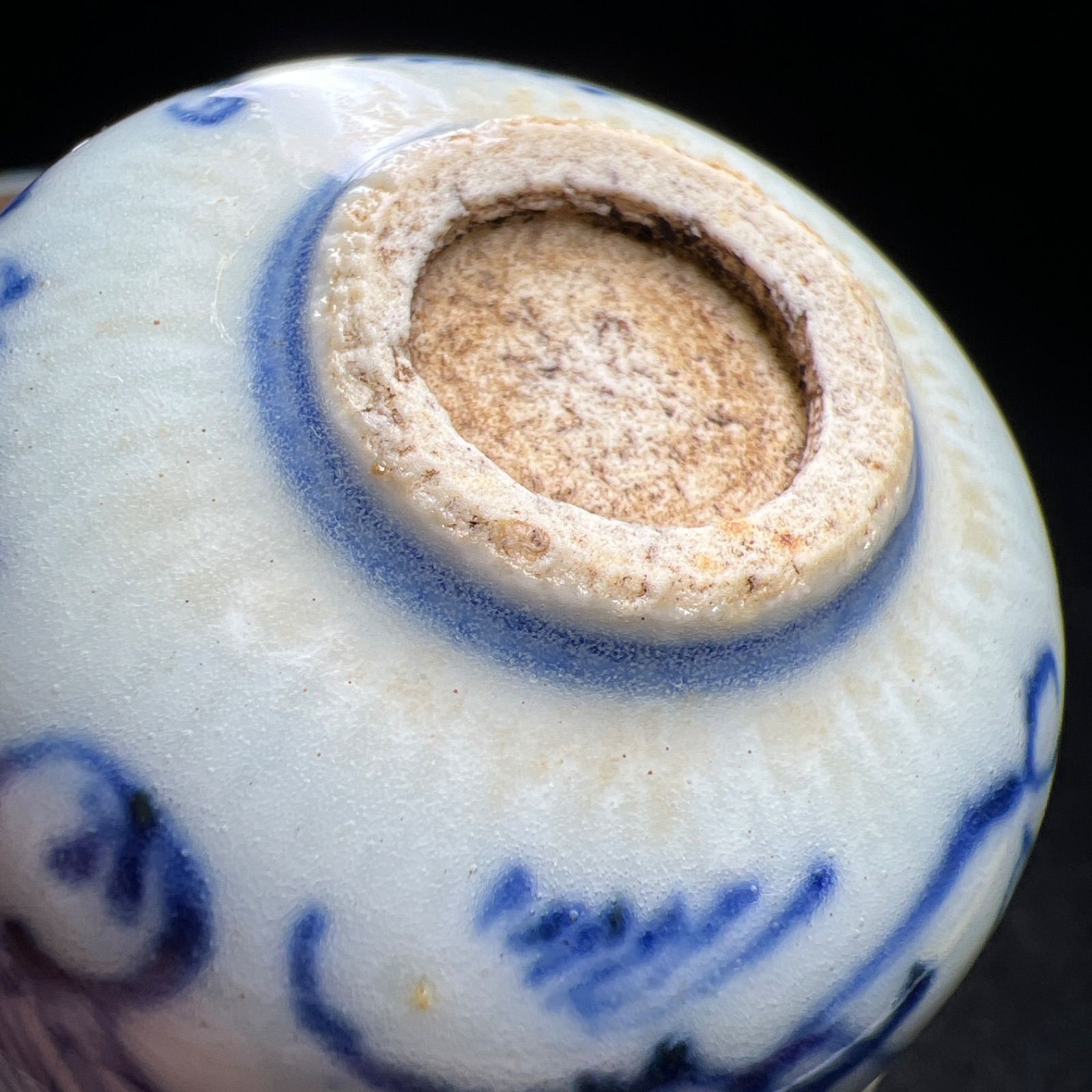 中国明時代 古染付煎茶碗5客 二重箱 口径約7.5㎝ 新Y8-0728☆トヒコサ