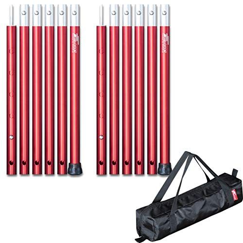 FIELDOOR アルミテントポール 直径24mm 6本連結 調節可能 70?230cm プッシュピン 4段階 伸縮 分割式 キャンプ タープ送料無料 c7e08b87