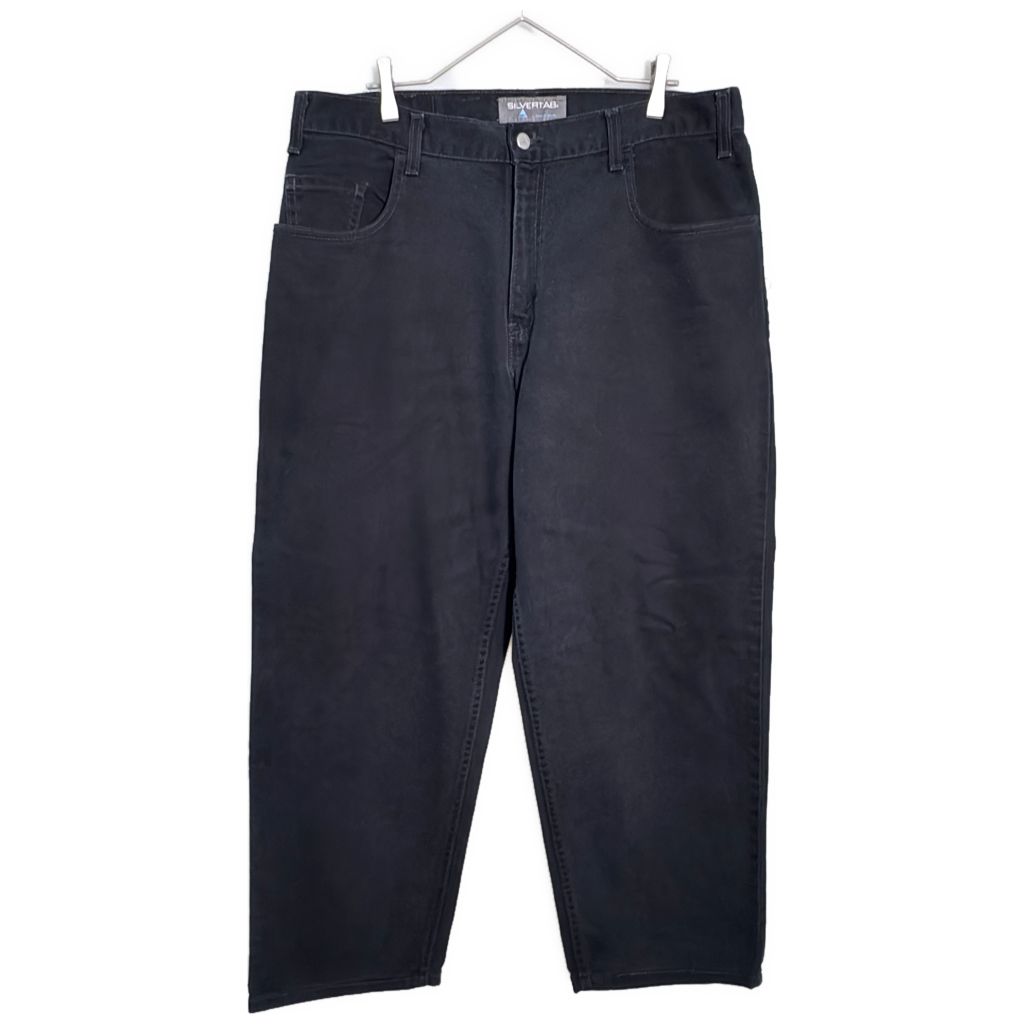 00年代 USA製 Levi\'s リーバイス SilverTab シルバータブ BAGGY バギー デニムパンツ ブラック(メンズ W36 L30)中古 古着 Y6645