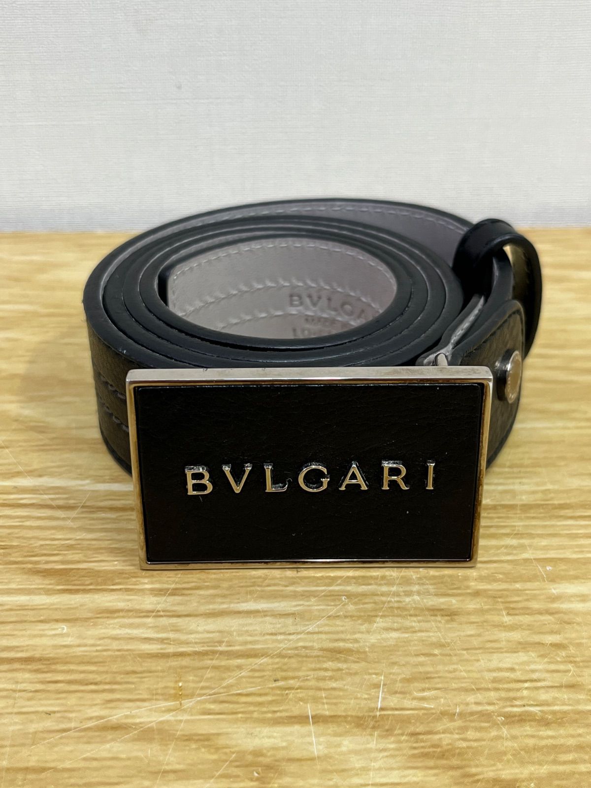■ブルガリ BVLGARI ロゴプレート レザーベルト A26-2570