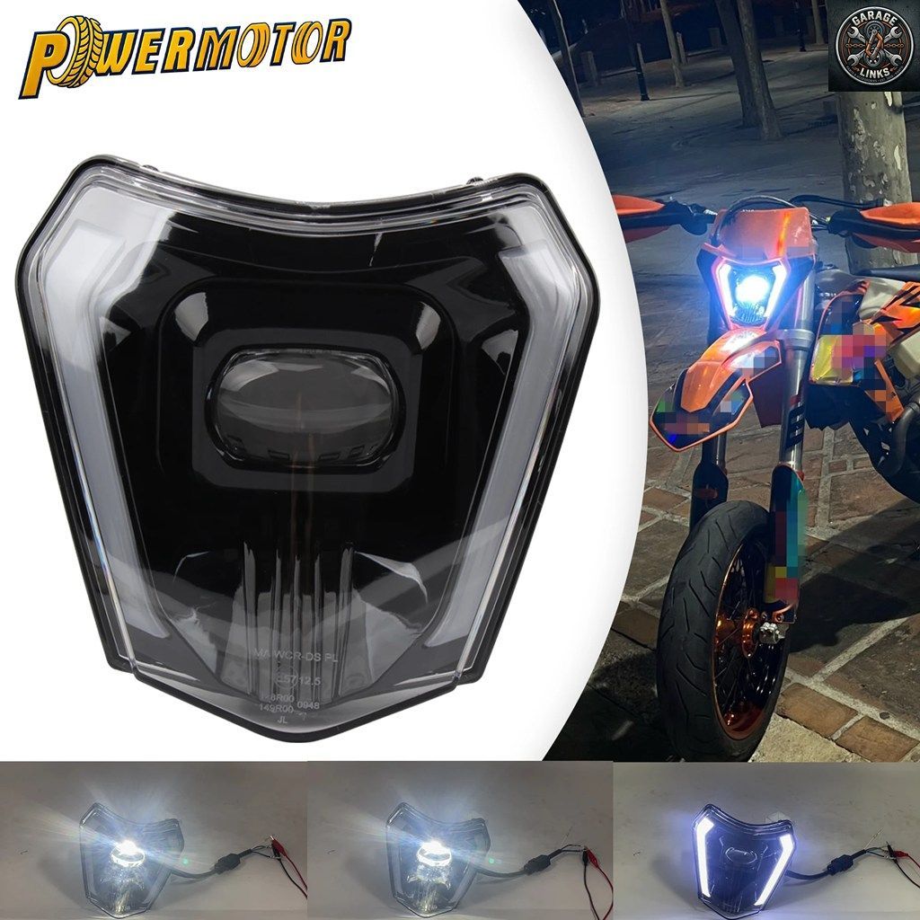 オートバイ用ヘッドランプアセンブリ LED ウィック フェアリング KTM XCW EXC EXCF 250 300 2014-2023 ダートバイク ヘッドライト改造