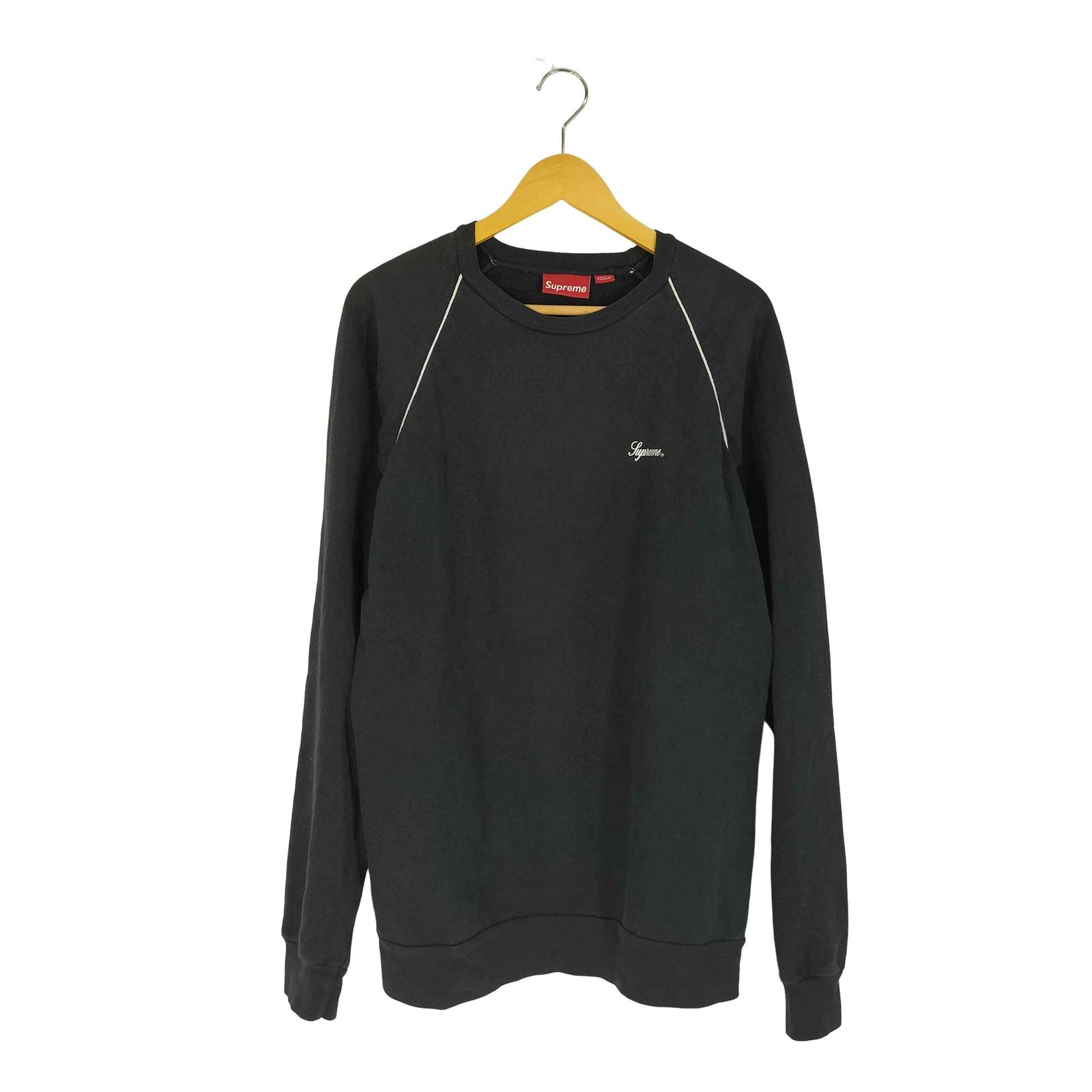 シュプリーム Supreme OLD カナダ製 紙タグ 青タブ ラグラン パイピングスウェット メンズ import：L